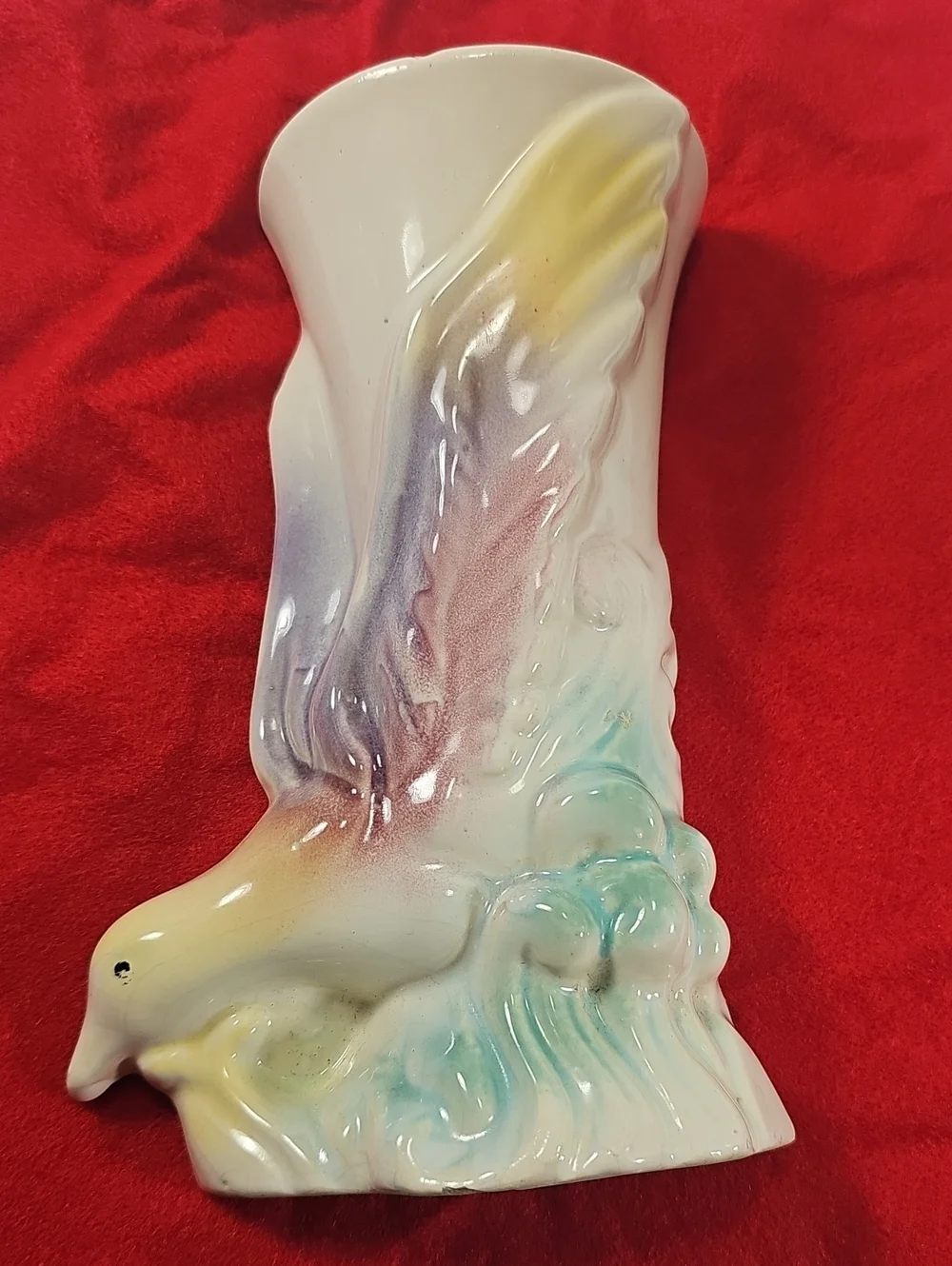 Mid Century Ceramic Bird of Paradise Wall Pocket Vase